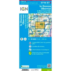 Carte IGN 3716ETR le Donon, Obernai, le Mont Sainte-Odile, Vallée de la Bruche - Résistante