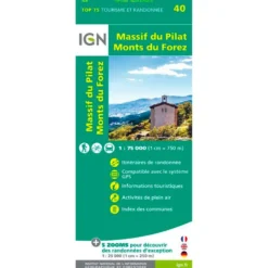 Carte IGN Massif du Pilat Mont Forez