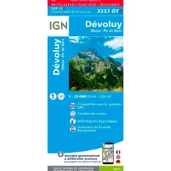 Carte IGN 3337OTR Dévoluy, Obiou, Pic de Bure - Résistante