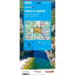 Carte IGN 2939OTR Gorges De L'ardèche Bourg-St-Andéol Vallon-Pont-d'Arc