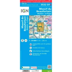 Carte IGN 3532OTR Massif du Beaufortain, Moûtiers, la Plagne - Résistante