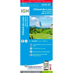 Carte IGN 3236OTR Villard-de-Lans, Mont Aiguille, PNR du Vercors - Résistante