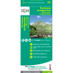 Carte IGN Pyrénées Ariegeoises Mont Valier Picque d'Estats