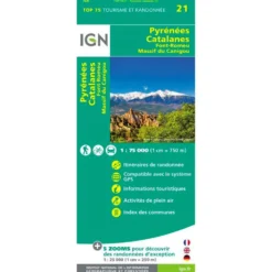 Carte IGN Pyrénées Catalanes Font-Romeu Massif du Canigou
