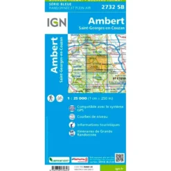 Carte IGN 2732SB Ambert, Saint-Georges-en-Couzan