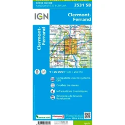 Carte IGN 2531SB Clermont-Ferrand