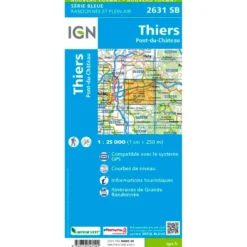 Carte IGN 2631SB Thiers, Pont-du-Château