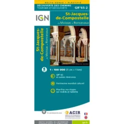 Carte IGN St Jacques de Compostelle de Moissac à Roncevaux