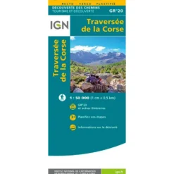 Carte IGN Traversée de La Corse GR20