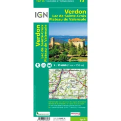 Carte IGN Verdon - Lac de Sainte-Croix - Plateau de Valensole