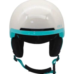 Casco AZR Orion Junior Blanc Nacré Turquoise Verni