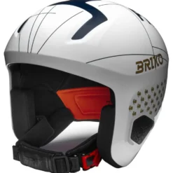 Casco Briko Vulcano 2.0 France Shiny White Tangaroa Blue Gold