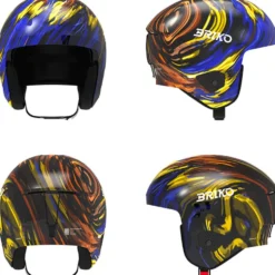 Casco Briko Vulcano 2.0 Graphik Shiny Cobalt Blue Yellow Orange Black