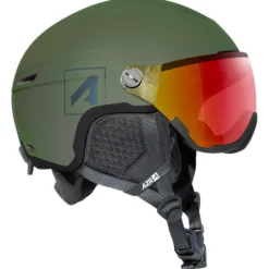 Casco con visiera AZR Orion Visor Kaki Noir Mat Irisé Rouge