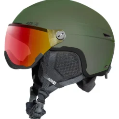 Casco con visiera AZR Orion Visor Kaki Noir Mat Irisé Rouge