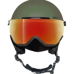 Casco con visiera AZR Orion Visor Kaki Noir Mat Irisé Rouge