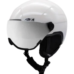 Casco con visiera AZR Orion Visor Blanc Nacré Noir Verni Gris Miroir + Yellow Visor