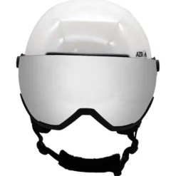 Casco con visiera AZR Orion Visor Blanc Nacré Noir Verni Gris Miroir + Yellow Visor