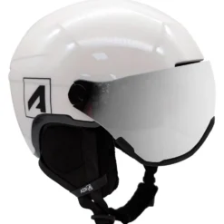 Casco con visiera AZR Orion Visor Blanc Nacré Noir Verni Gris Miroir + Yellow Visor