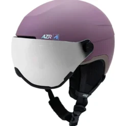 Casco con visiera AZR Orion Visor Cramberry Mat Gris Miroir + Yellow Visor
