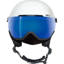 Casco con visiera AZR Orion Visor Blanc Nacré Noir Verni Irisé Bleu
