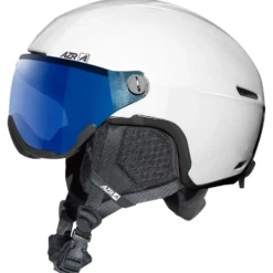 Casco con visiera AZR Orion Visor Blanc Nacré Noir Verni Irisé Bleu