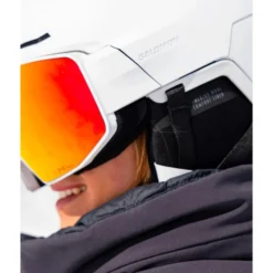 Casco con visiera Salomon Driver Prime Sigma Photo Mips White Poppy Red