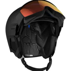 Casco con visiera Salomon Driver Prime Sigma Plus Black Poppy Red + Ice Blue
