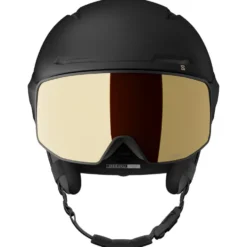 Casco con visiera Salomon Driver Prime Sigma Plus Black Light Black Gold + Silver PInk