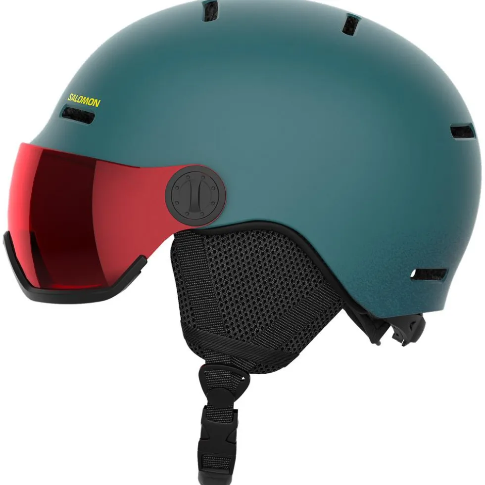 Casco con visiera Salomon Orka Visor North Atlantic Flash Red