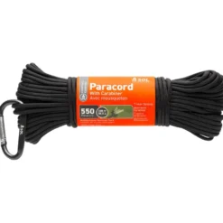 Clothesline SOL Paracord With Carabiner Black