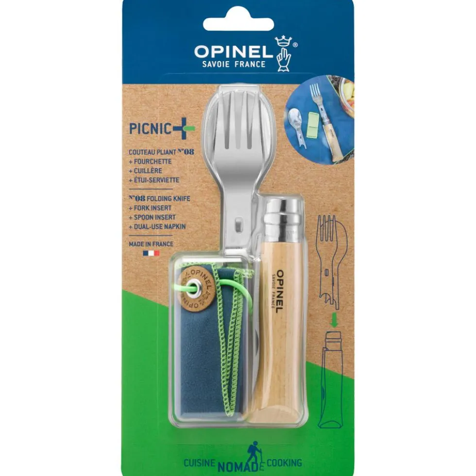 Coltelli Opinel N°8 Picnic Set Blister Hêtre