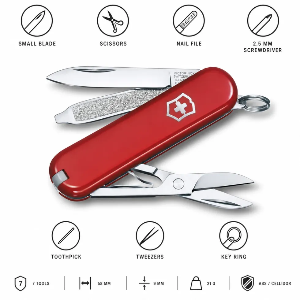 Coltelli Victorinox Classic + Tournevis Mat Red