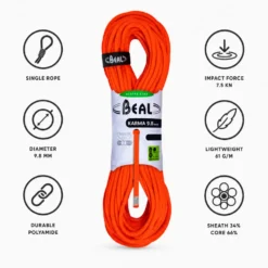 Corde Beal Karma 9.8mm Solid Orange