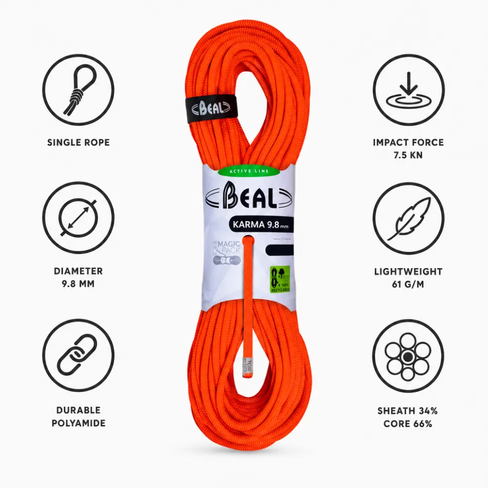Corde Beal Karma 9.8mm Solid Orange