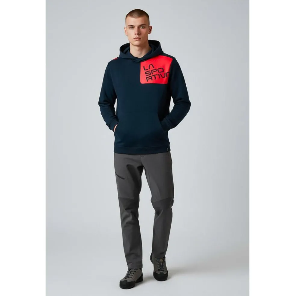 Felpa da arrampicata La Sportiva Stride Hoody Navy Blue Tango Red
