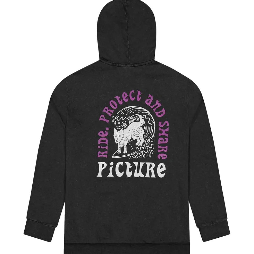 Felpa Picture Picturide Hoodie Black Washed