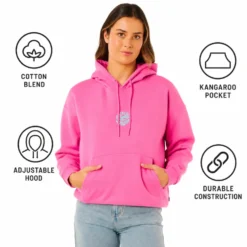 Felpa Rip Curl Icons Of Surf Heritage Hood Super Pink