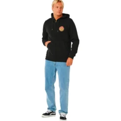 Felpa Rip Curl Wettie Passage Icon Zip Through Black