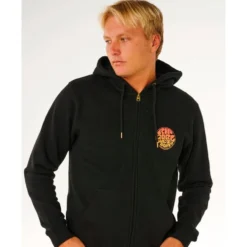 Felpa Rip Curl Wettie Passage Icon Zip Through Black