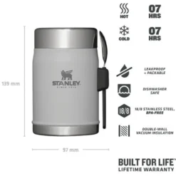 Gavette Stanley The Legendary Food Jar + Spork 0.4L Ash