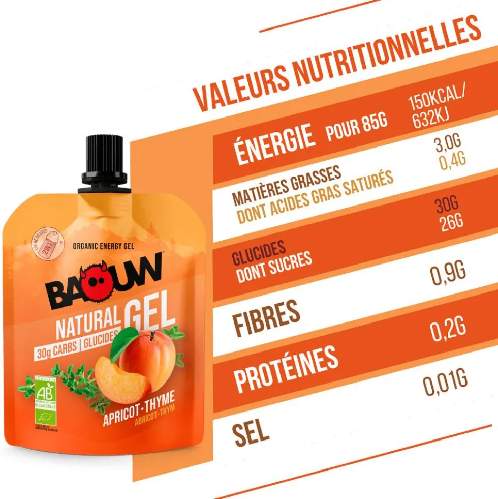 Gel energetici Baouw Gel Naturel Bio 85 g. Abricot Thym