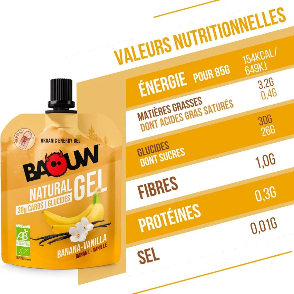 Gel energetici Baouw Gel Naturel Bio 85 g. Banane Vanille