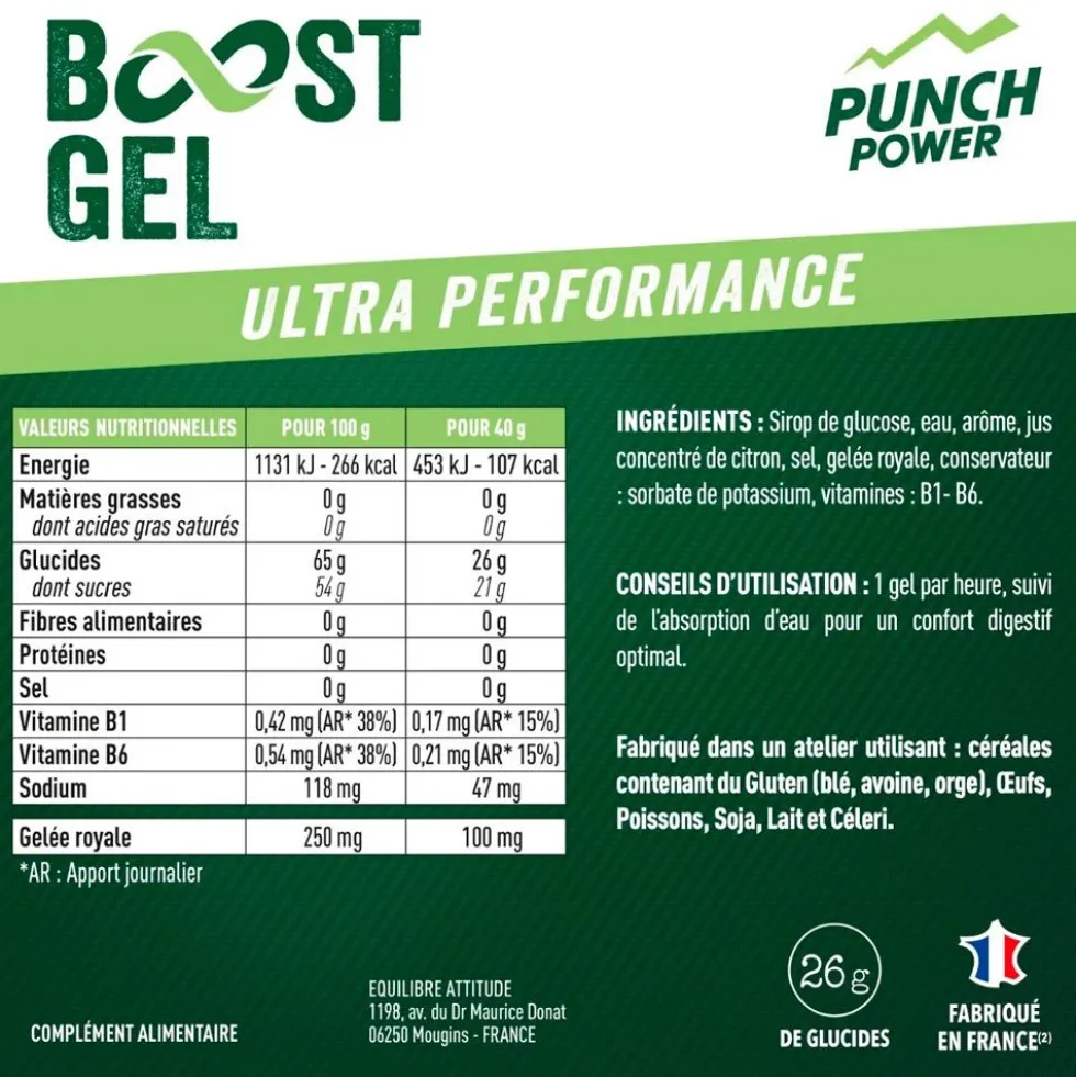 Gel energetici Punch Power Gel Boost Effort Intense 40 g Citron