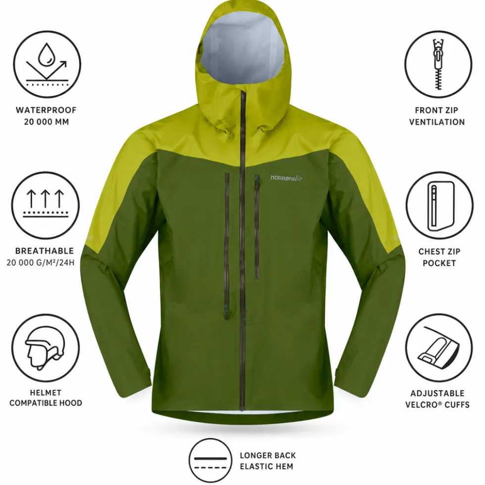 Giacca da alpinismo Norrona Falketind Dri1 Jacket M Pesto Golden Lime