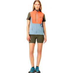 Giacca da trail Norrona senja aero90 Vest W's Flamingo - Blue Fog