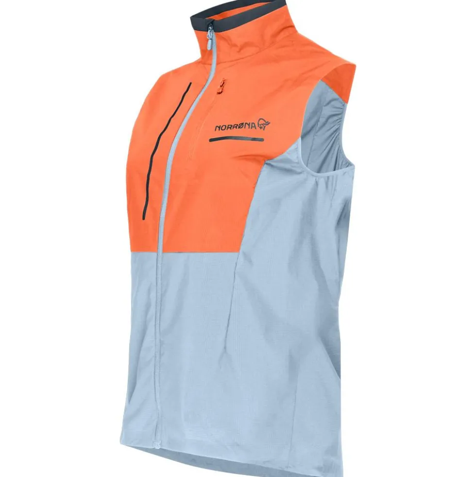 Giacca da trail Norrona senja aero90 Vest W's Flamingo - Blue Fog