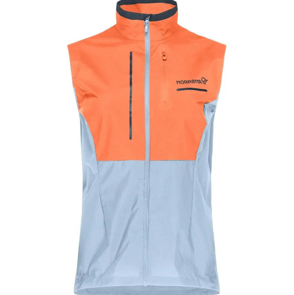 Giacca da trail Norrona senja aero90 Vest W's Flamingo - Blue Fog