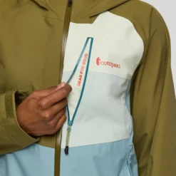 Giacca da trekking Cotopaxi Impermeo 3L Hooded Shell Jacket W Moss And Sea Spray