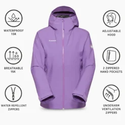 Giacca da trekking Mammut Alto Light Hardshell Hooded Jacket W Lavandin